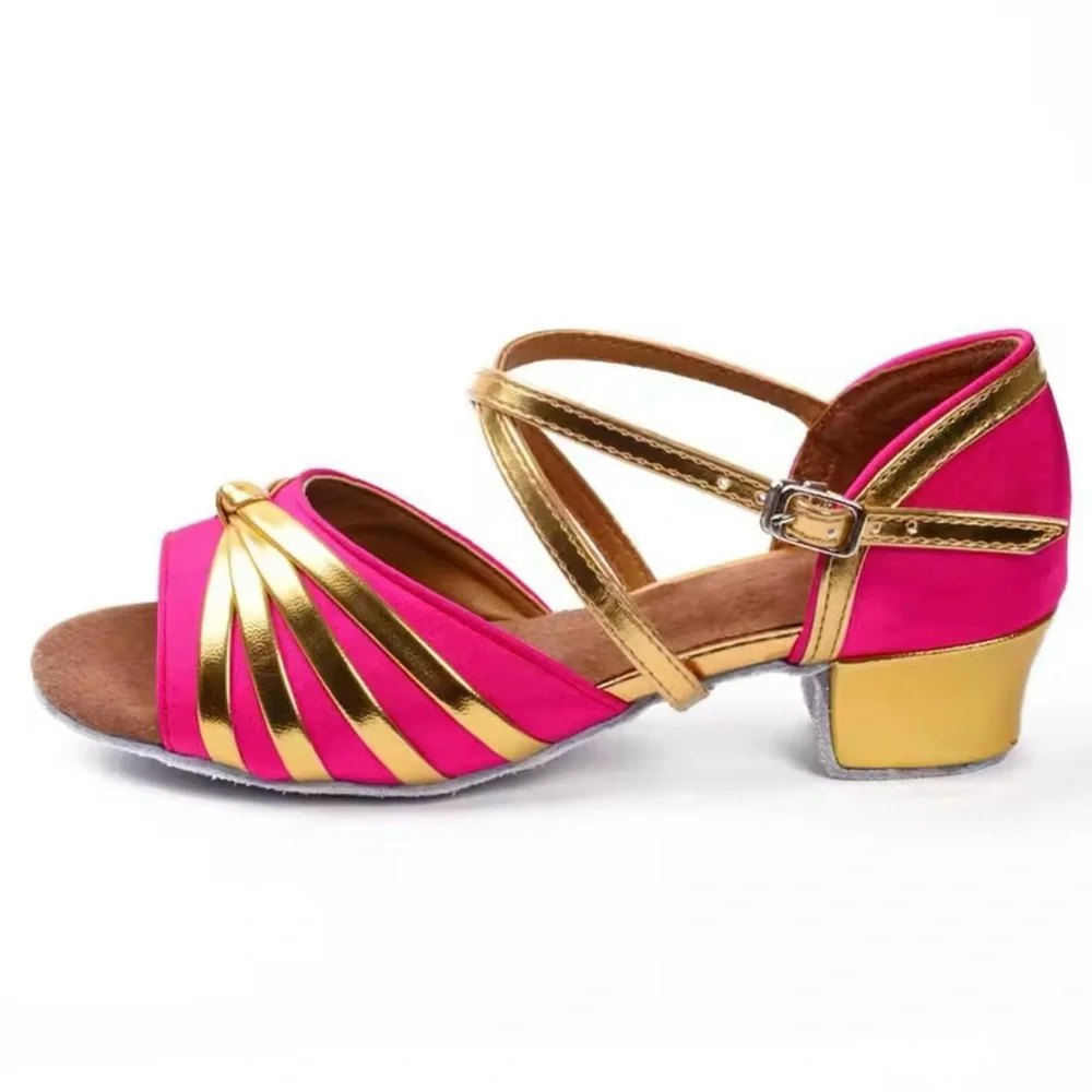 Girls' Pink and Gold Dress Sandals